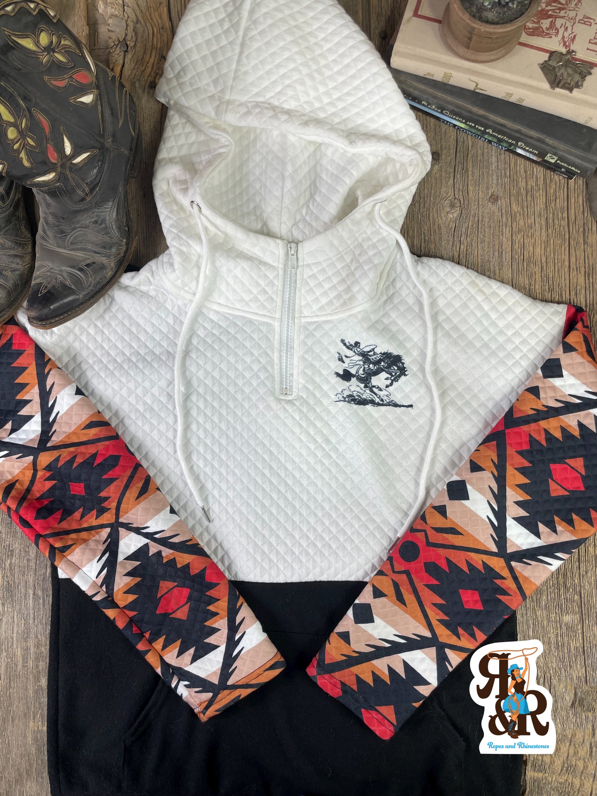 Quilted Aztec Buckin Bronc Hoodie