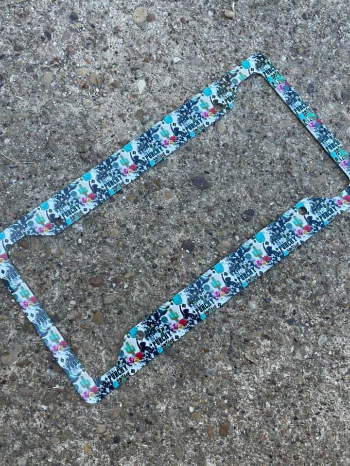 Western License Plate Frame