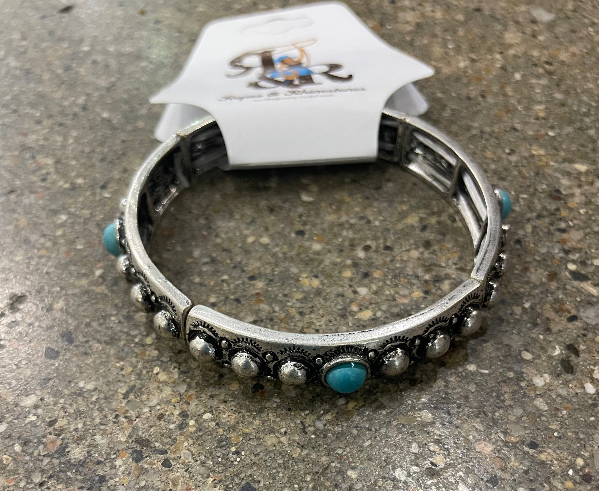 Silver & Turquoise Spot Bracelet