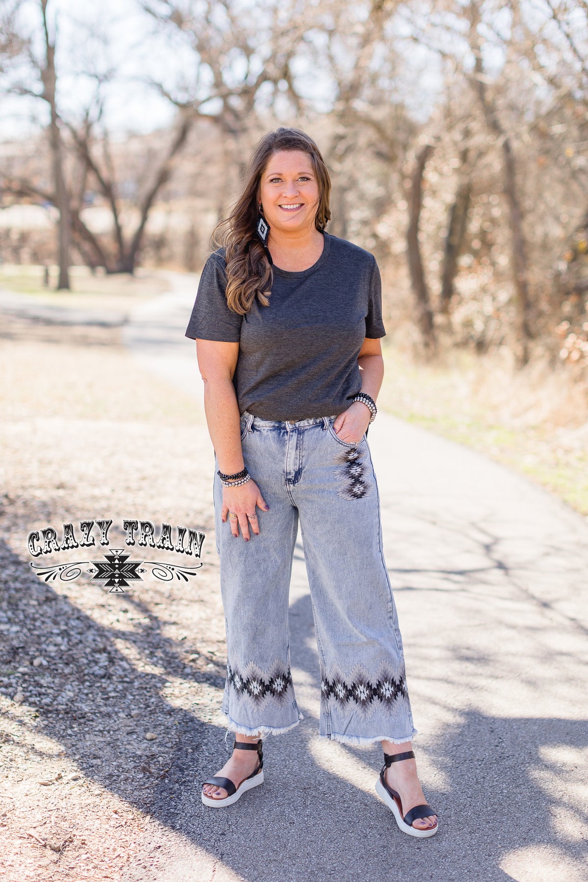 Coyote Cool Aztec Crop Jeans