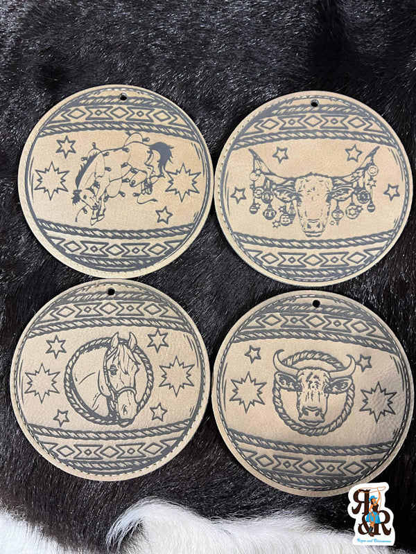 Western Leatherette Christmas Ornament