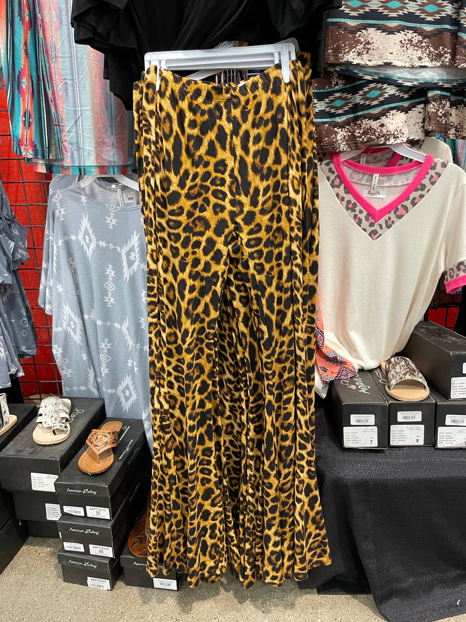 Leopard Print Bell Bottom Pants