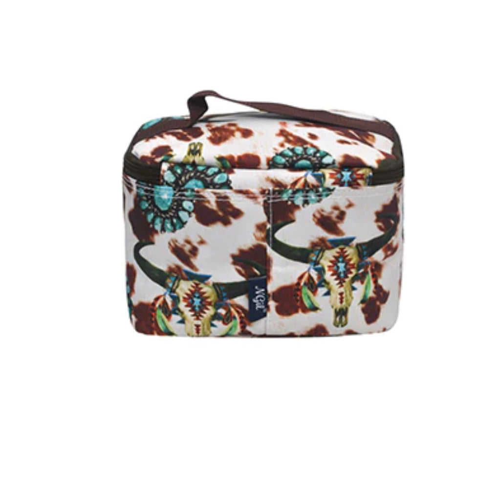 Bulls and Cows Top Handle Cosmetic Bag