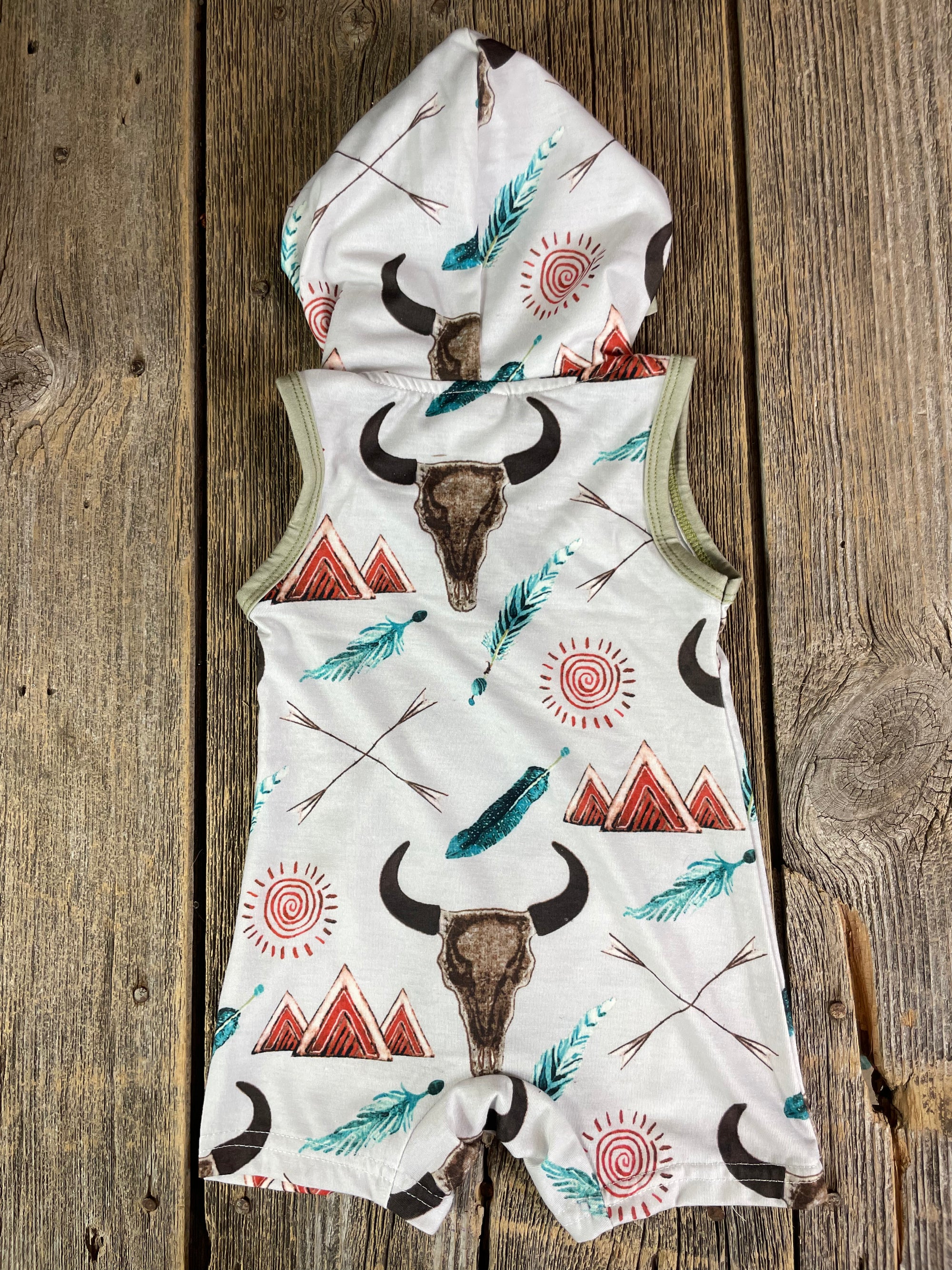 Cow Skull & Teepee Kids Romper