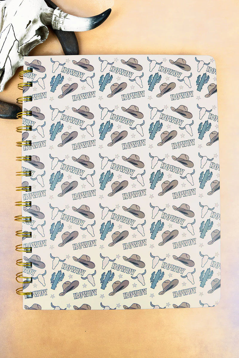 Wild West Howdy Wirebound Hardcover Journal