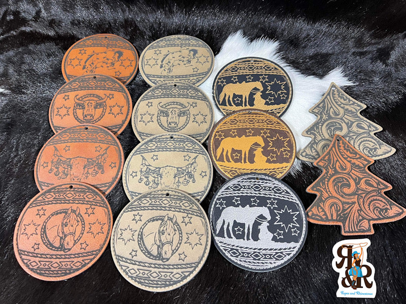 Western Leatherette Christmas Ornament