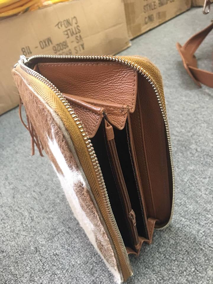 Cowhide Clutch - Ropes and Rhinestones