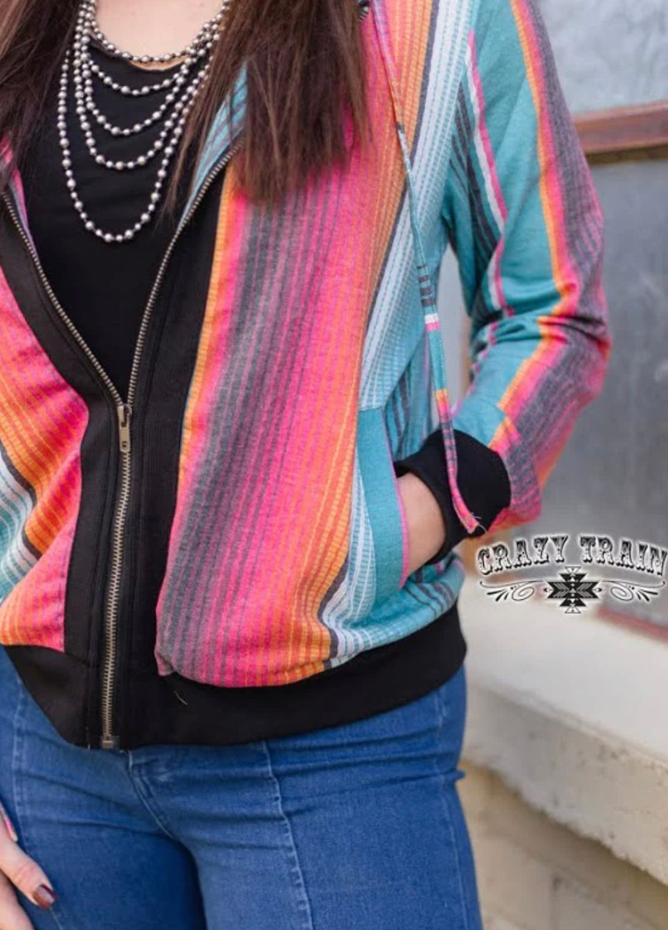 Serape Rad Zip Up Hoodie