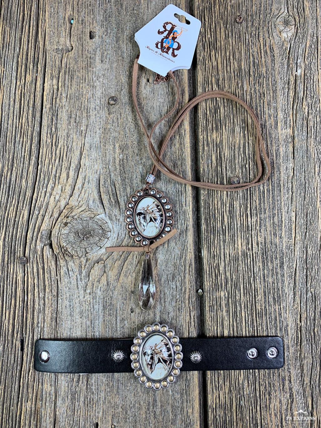 Native American Chief Leather Necklace