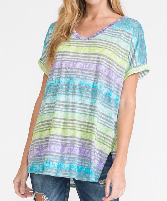 Watercolor Stripe Top