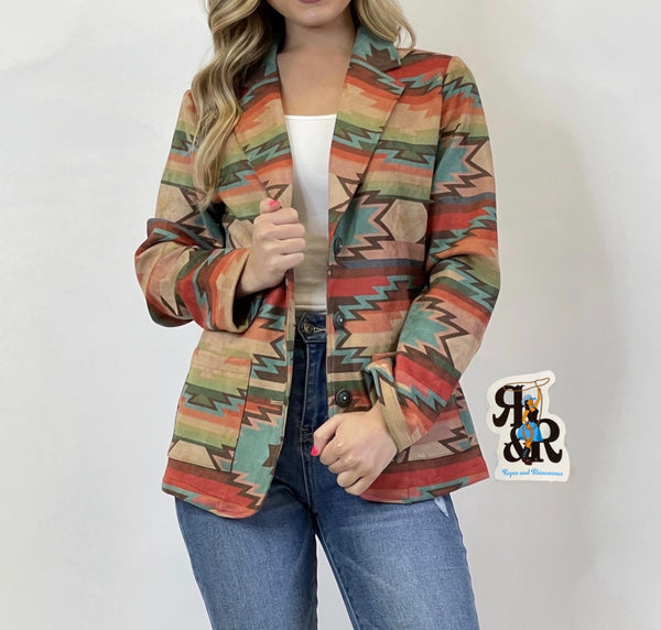 Fashion Express Desert Sand Aztec Jacket - Ropes and Rhinestones