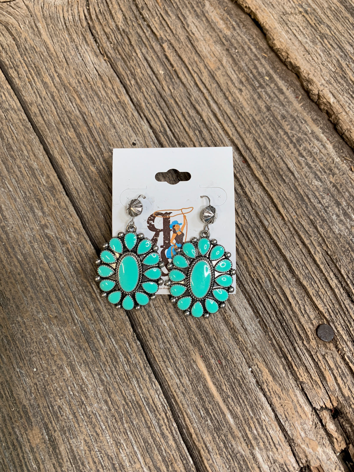 Turquoise Enamel Earrings