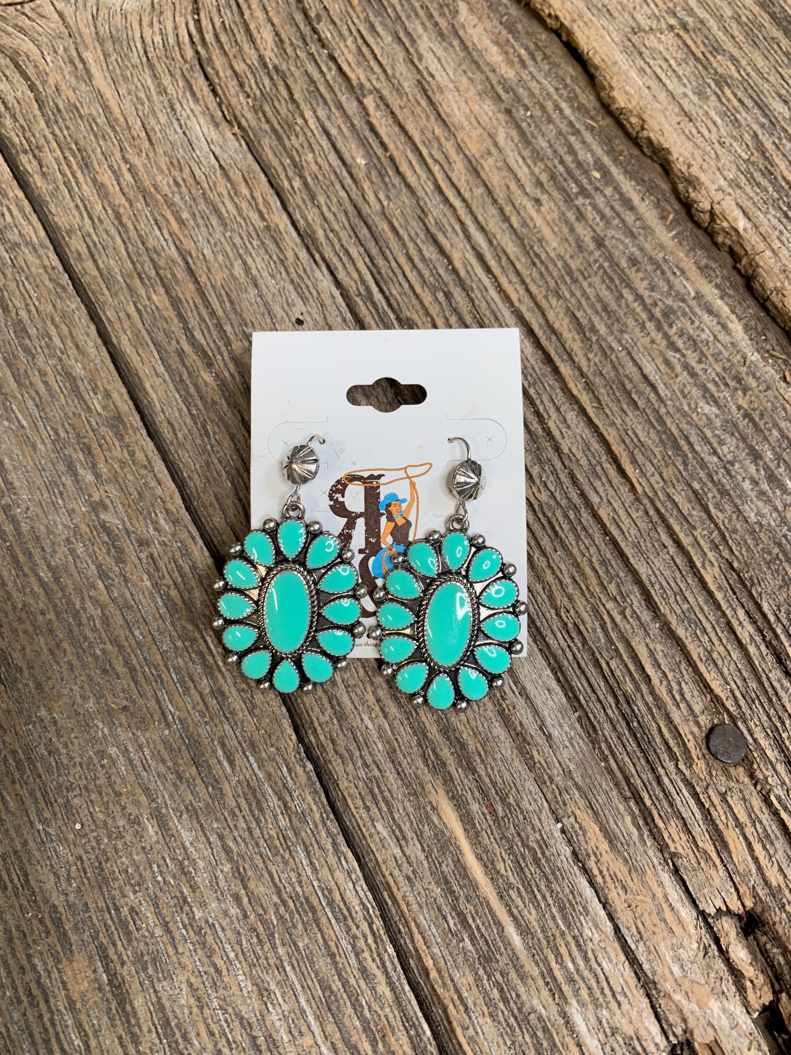 Turquoise Enamel Earrings