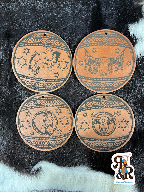 Western Leatherette Christmas Ornament