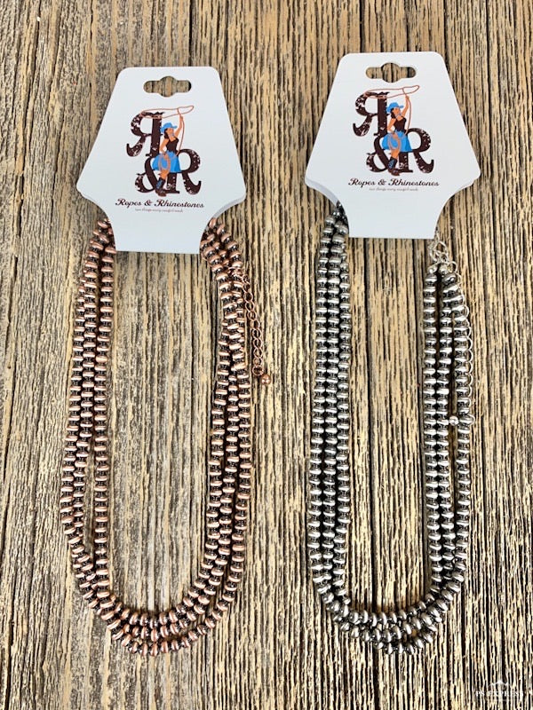 Navajo Pearl Triple Strand Choker