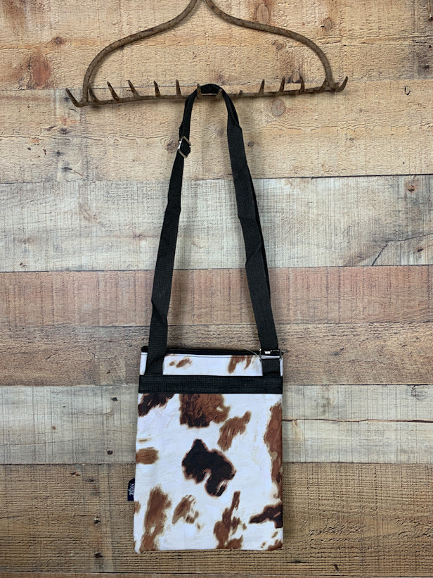 Cow Print Messenger Hipster Bag