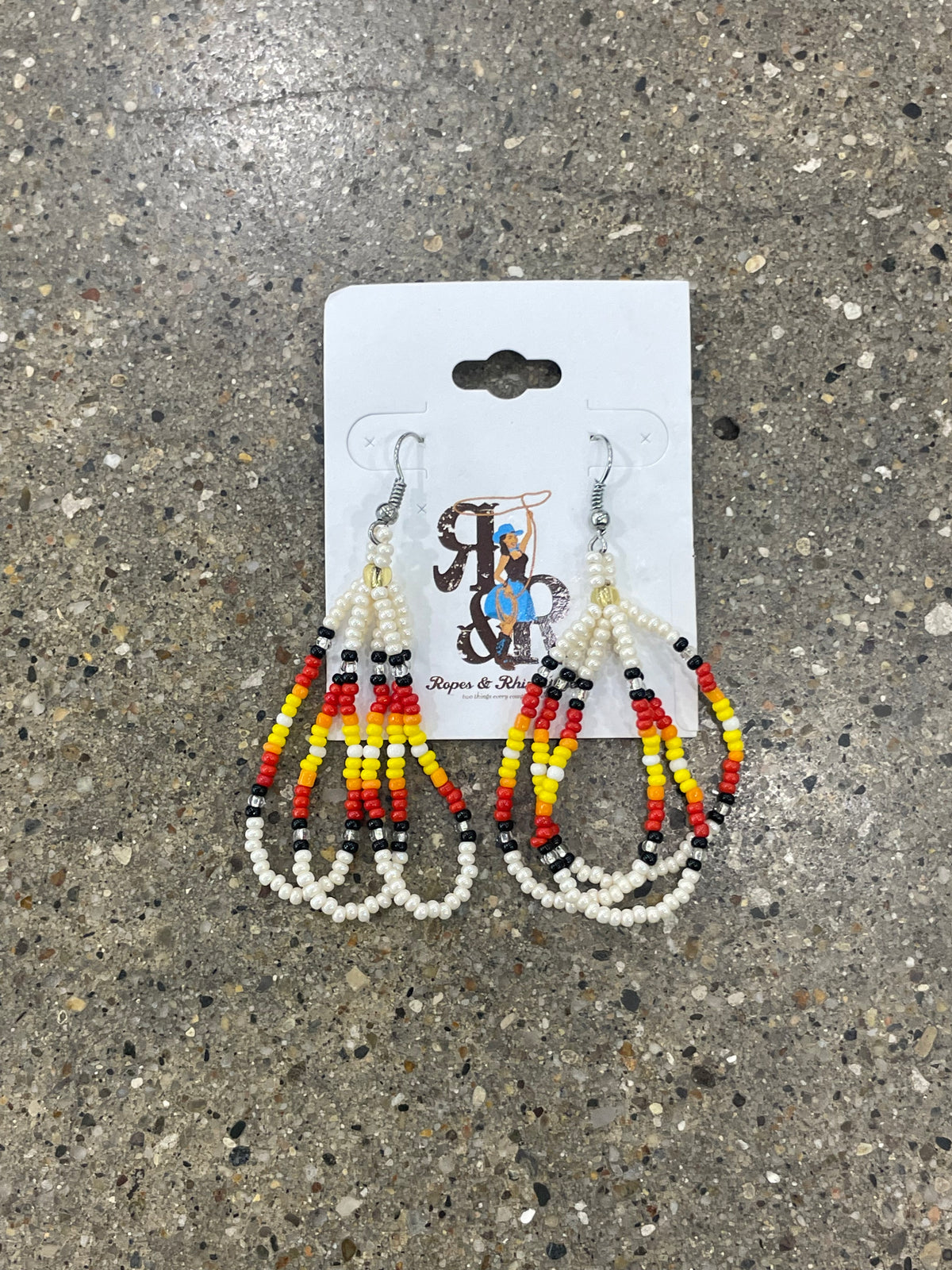 Triple Strand Seed Bead  Earrings