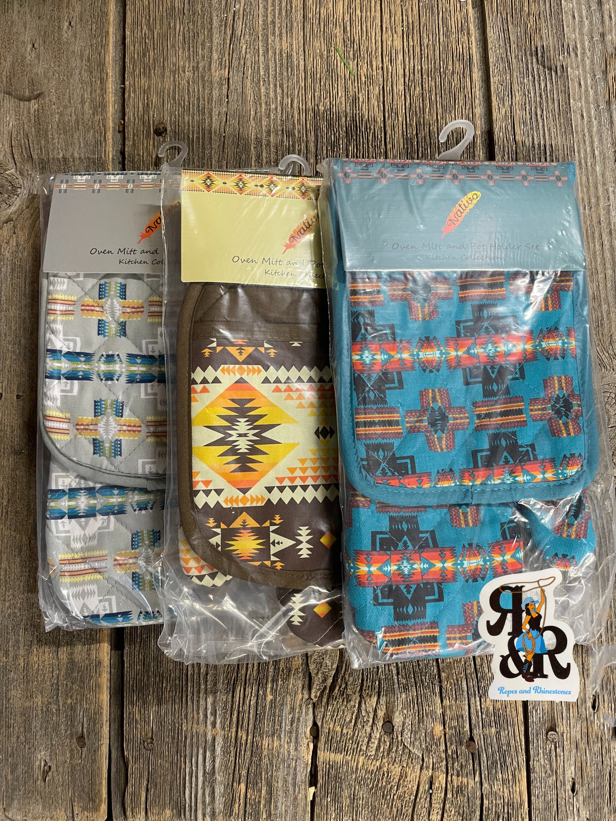 Aztec Oven Mitt Set