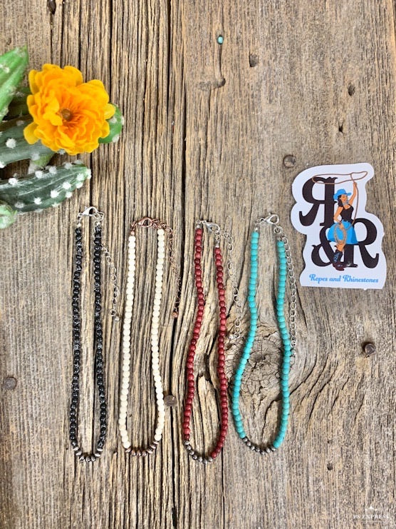 Stone Choker With Navajo Pearl Middle