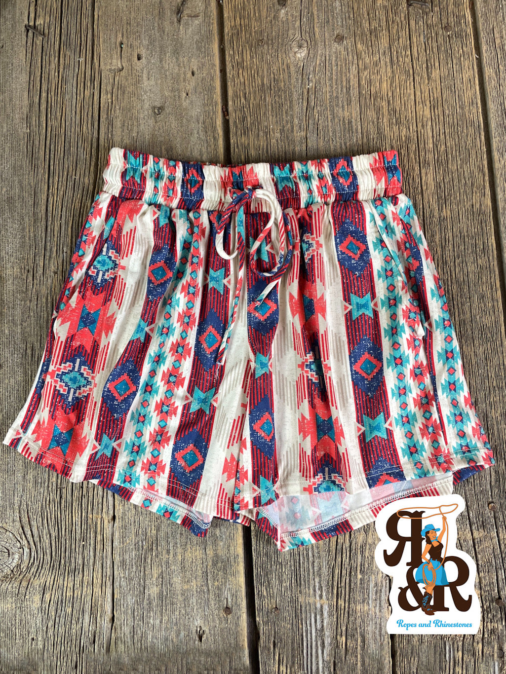 Coral Aztec Shorts