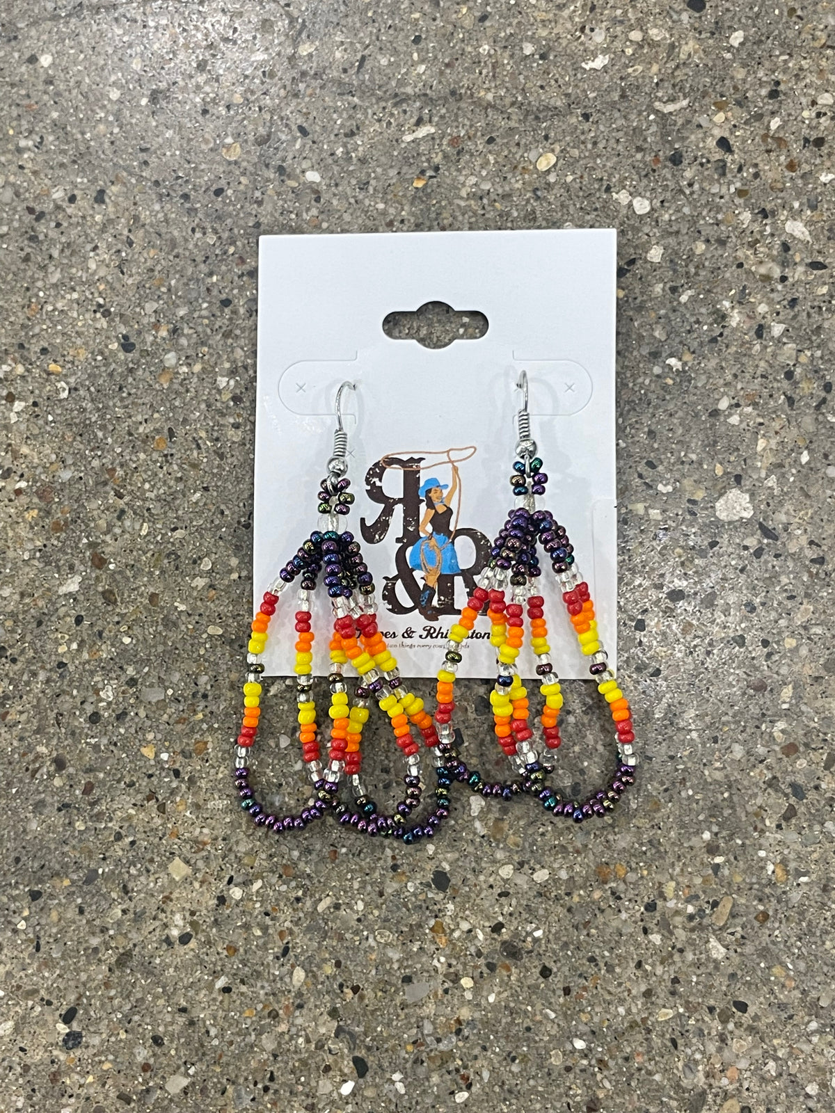 Triple Strand Seed Bead  Earrings