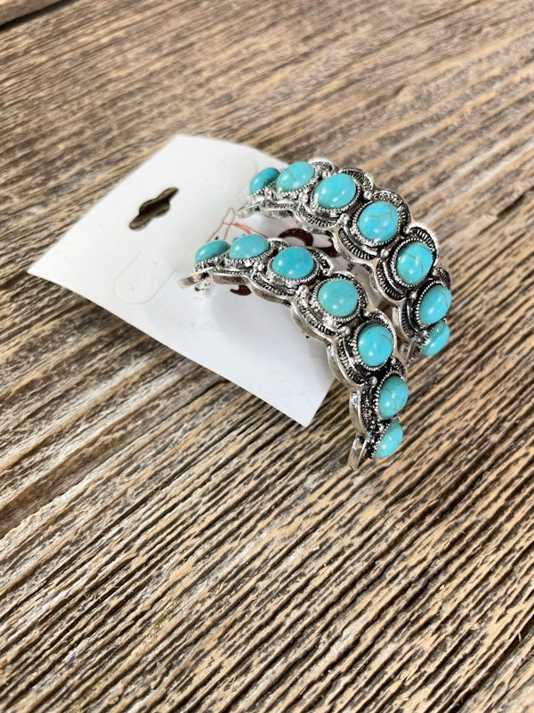 Turquoise Half Hoop Earrings