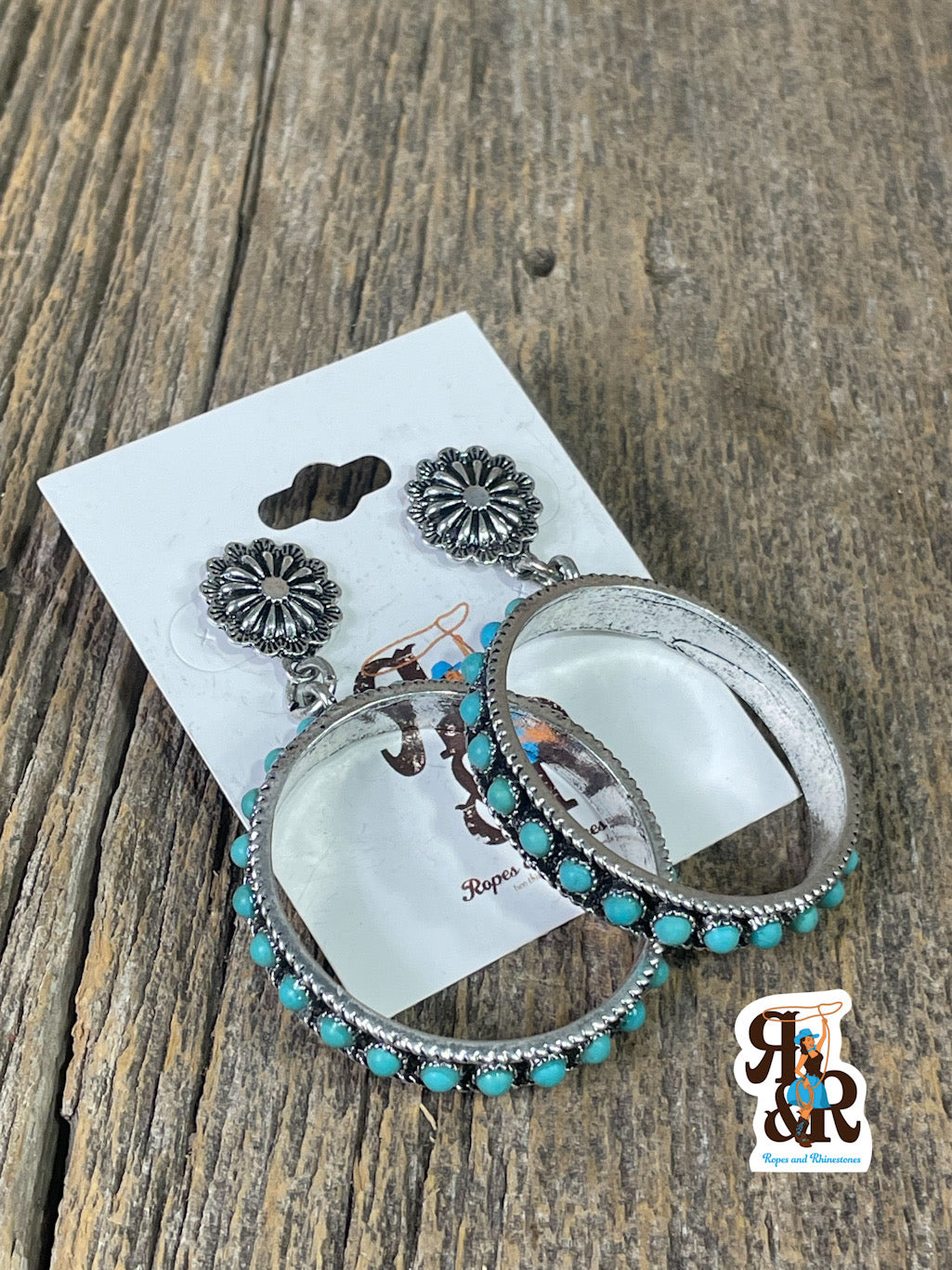 Turquoise Loose Circle Earrings