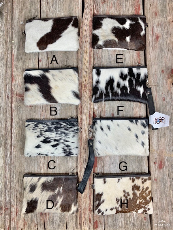 Cowhide Corral Wristlet