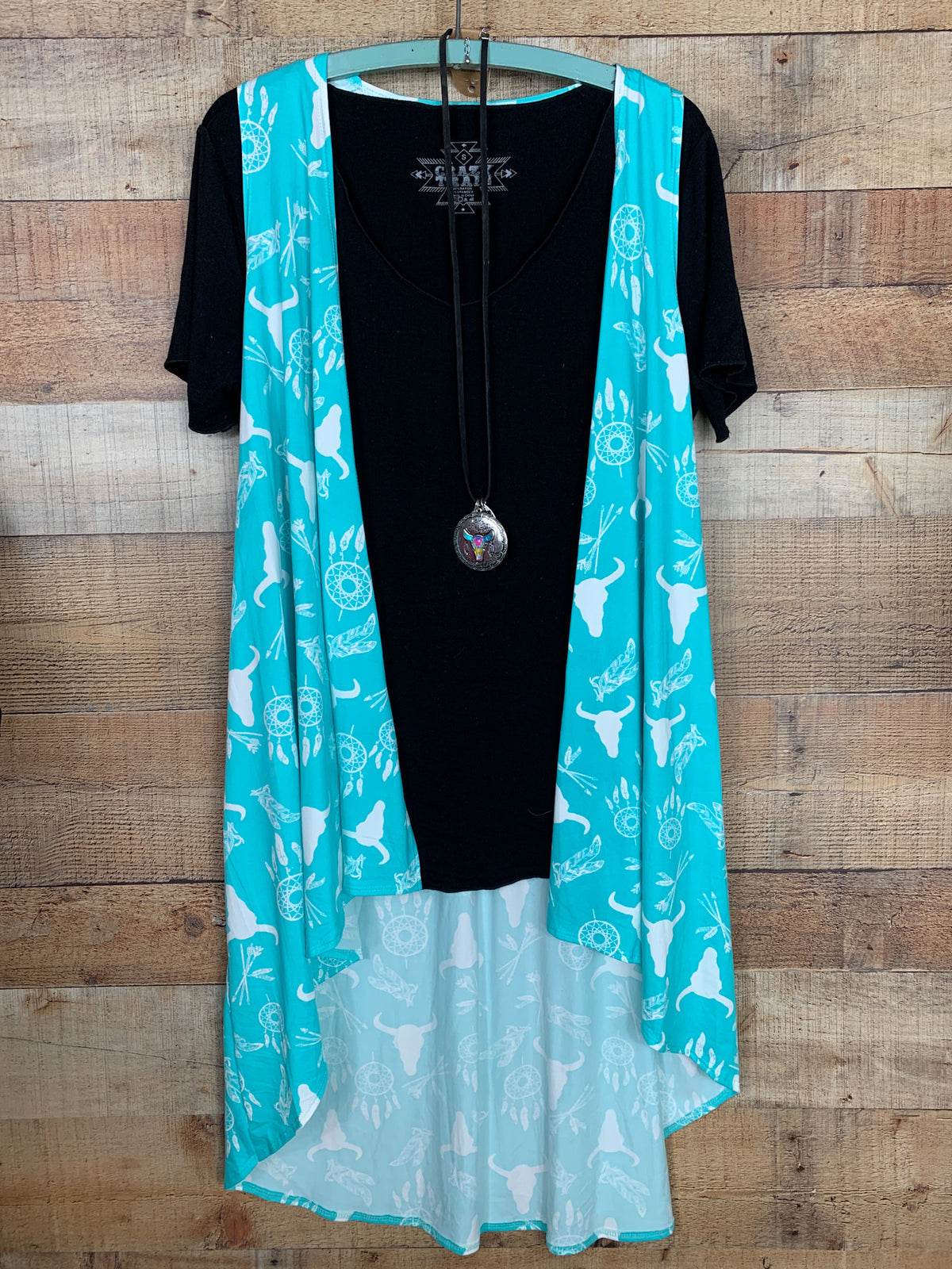 Western Cow Skull Print Vest