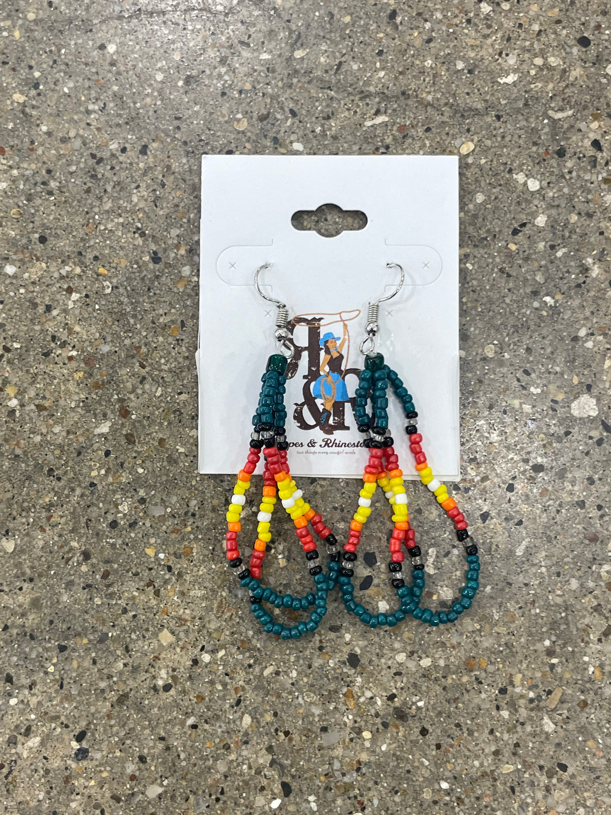 Triple Strand Seed Bead  Earrings