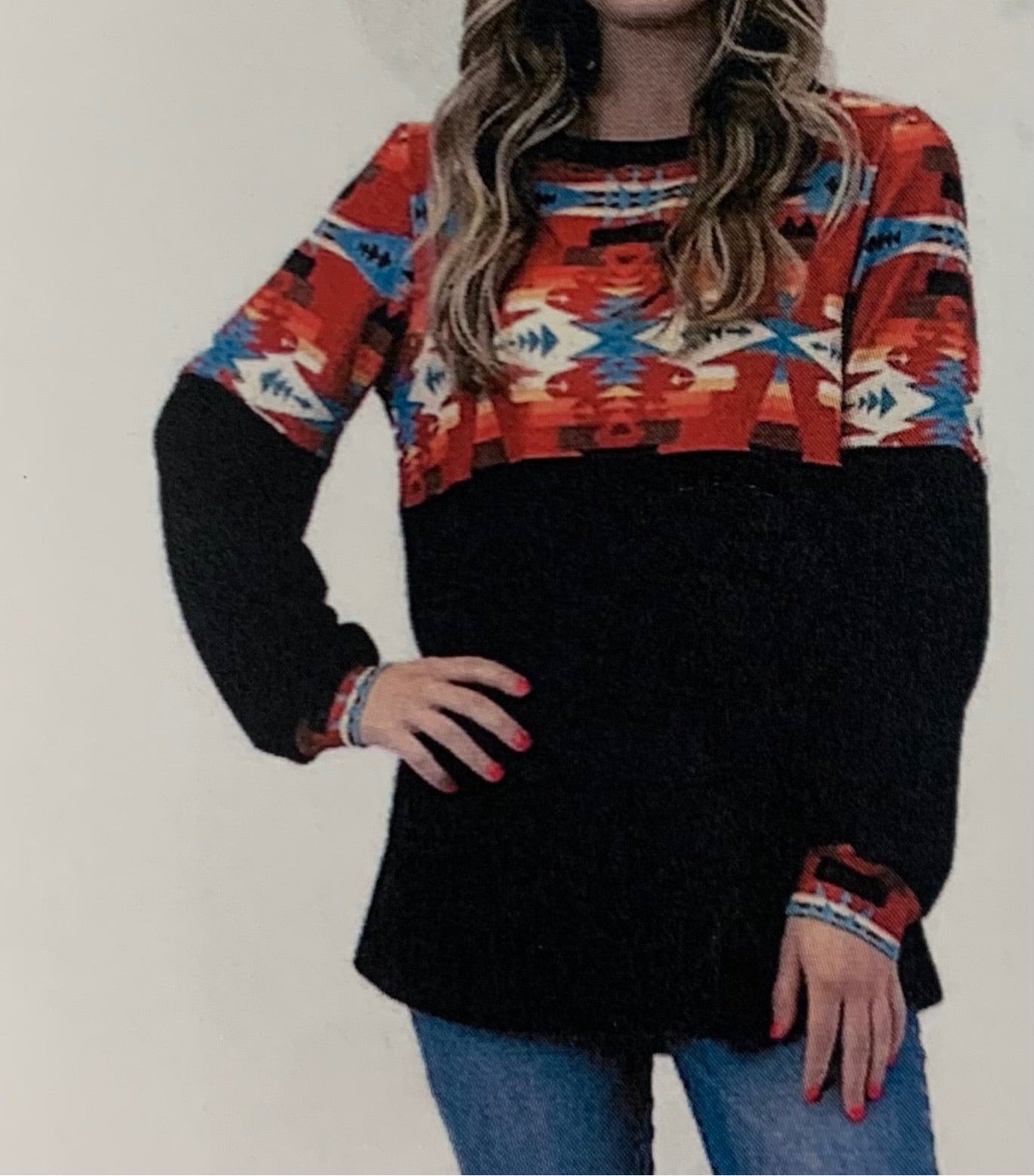 Red Aztec Thermal Top