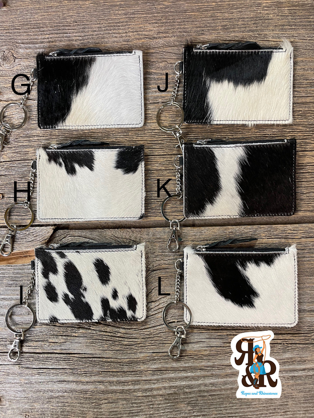Cowhide Key Ring Credit Card Holder