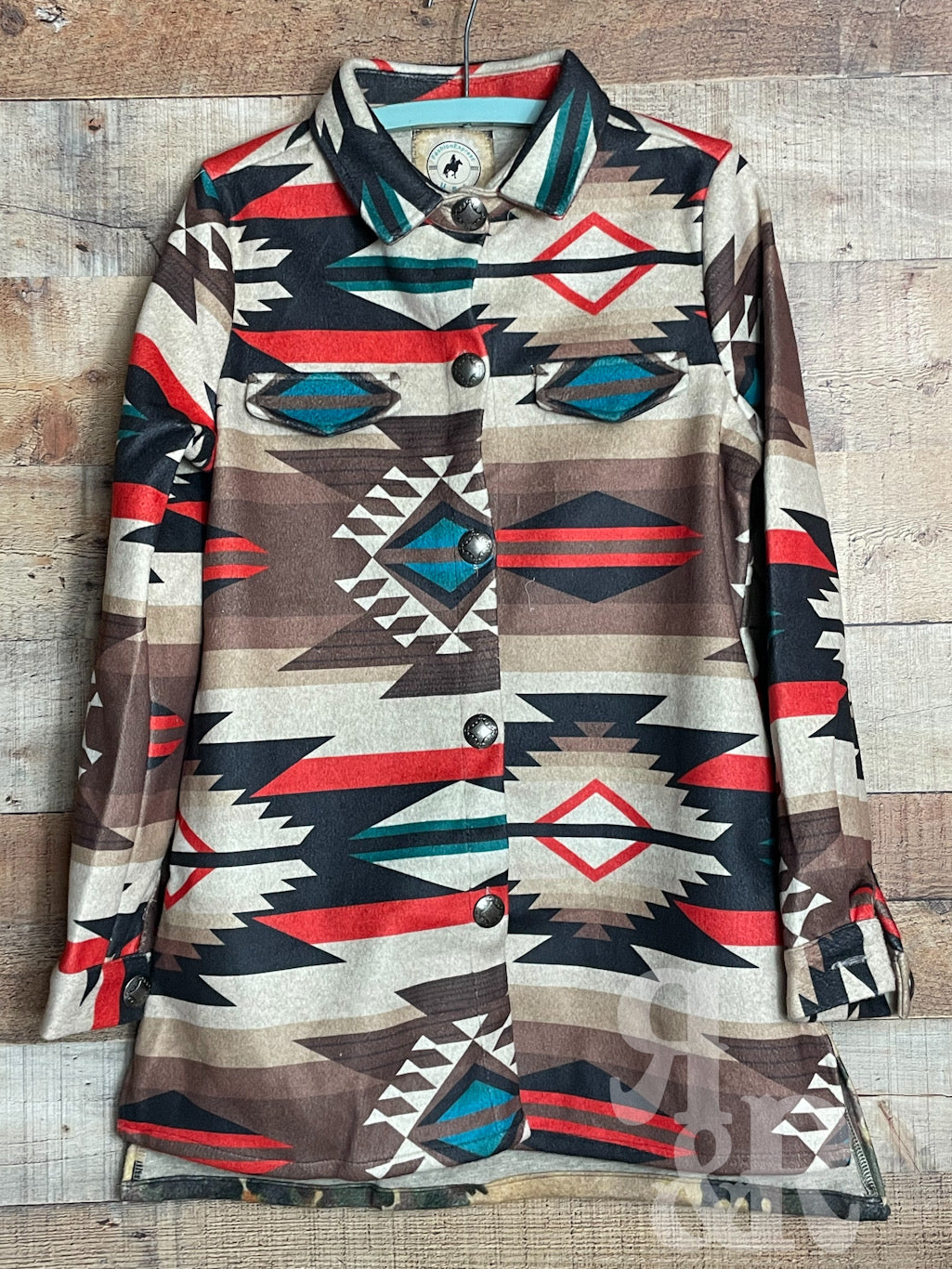Bucking Bronc Aztec Shacket