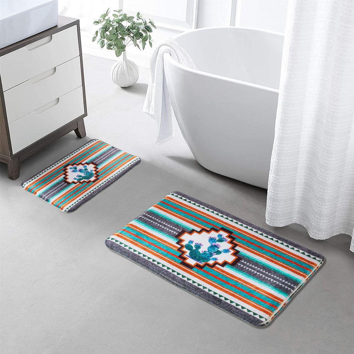 Western Print Bath Mat Set