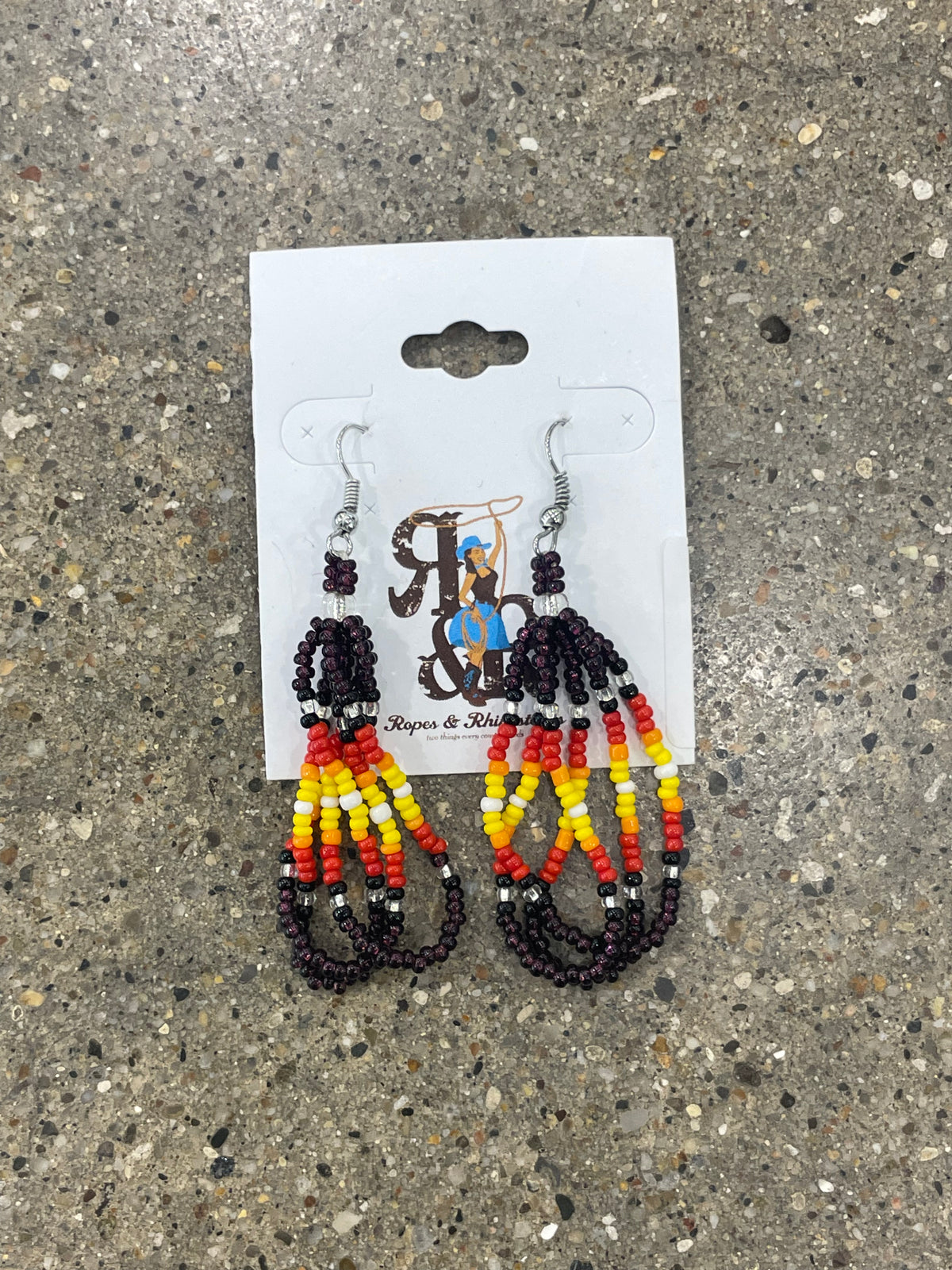 Triple Strand Seed Bead  Earrings