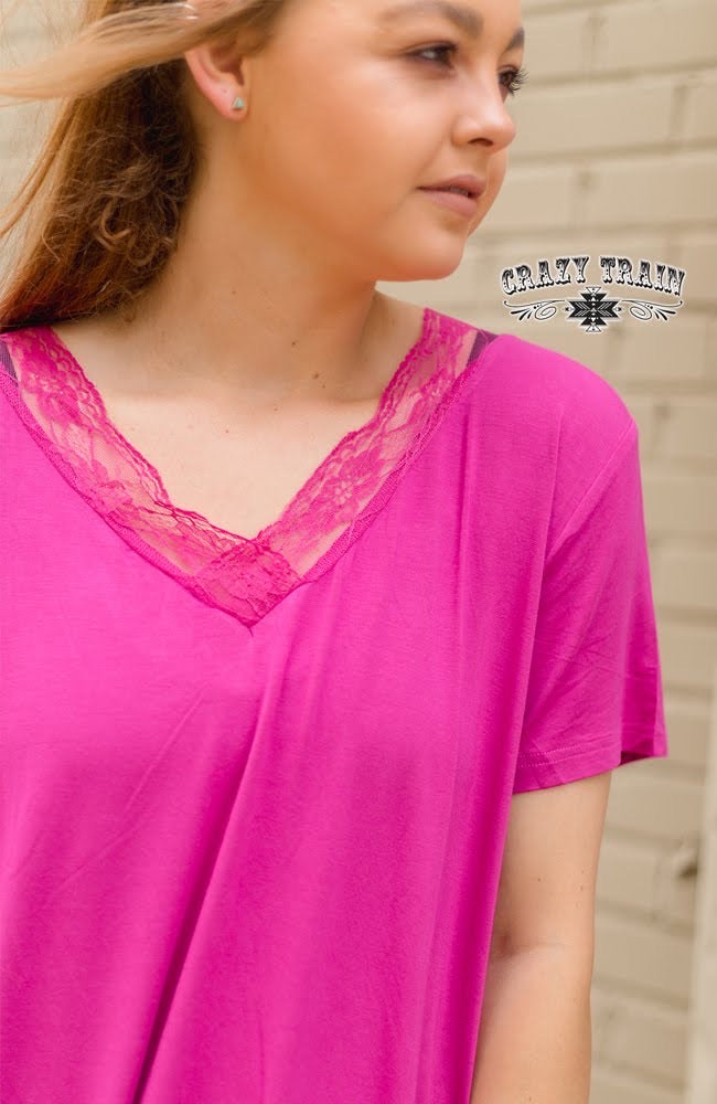 Magenta Very Fav V Neck