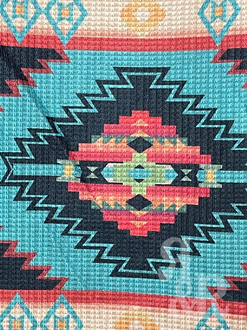 Black &amp; Turquoise Aztec Snap Front Hoodie