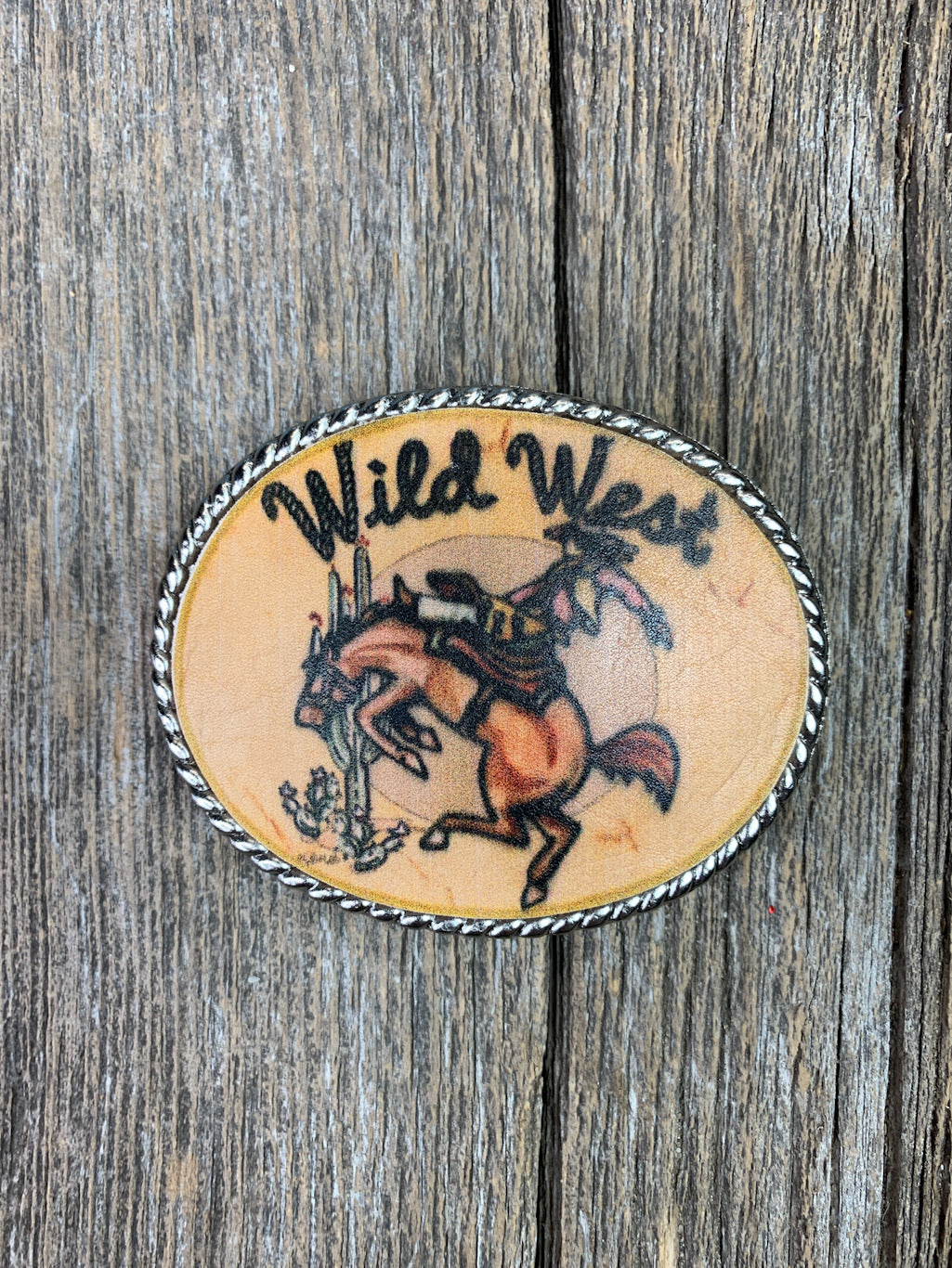 Leather Belt Buckle Wild West