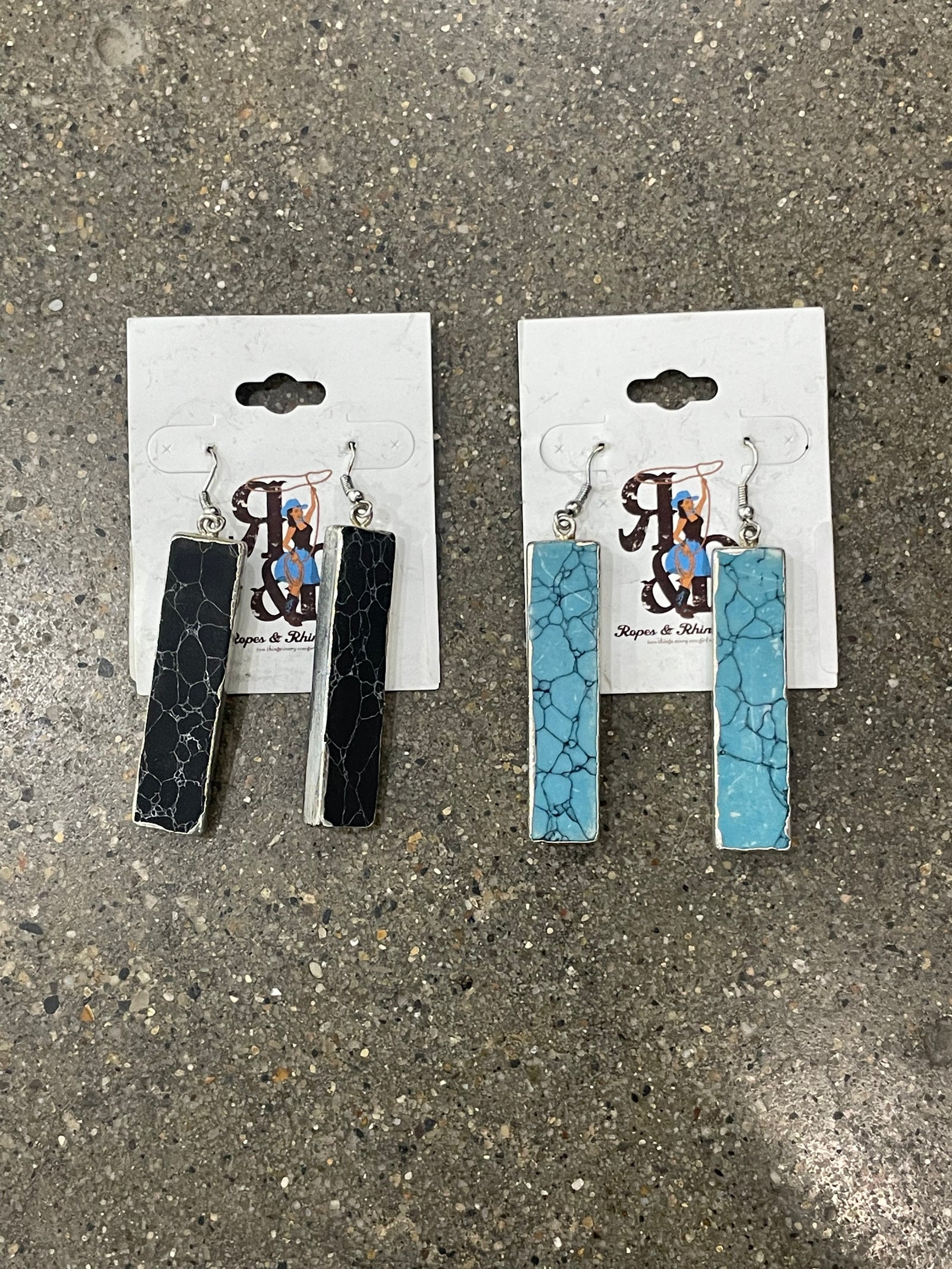 Stone Rectangle Earrings