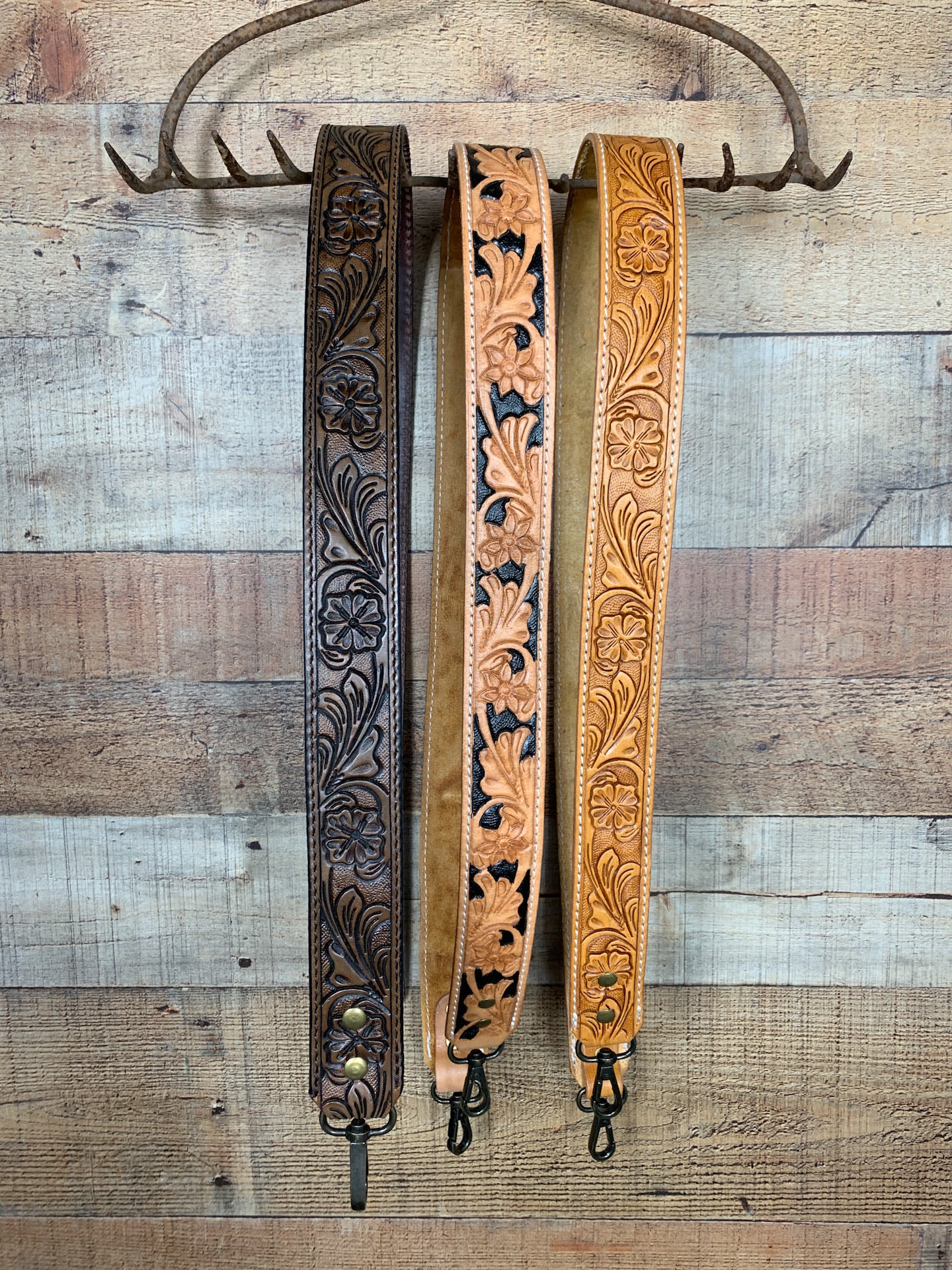 Tooled Leather Purse Straps