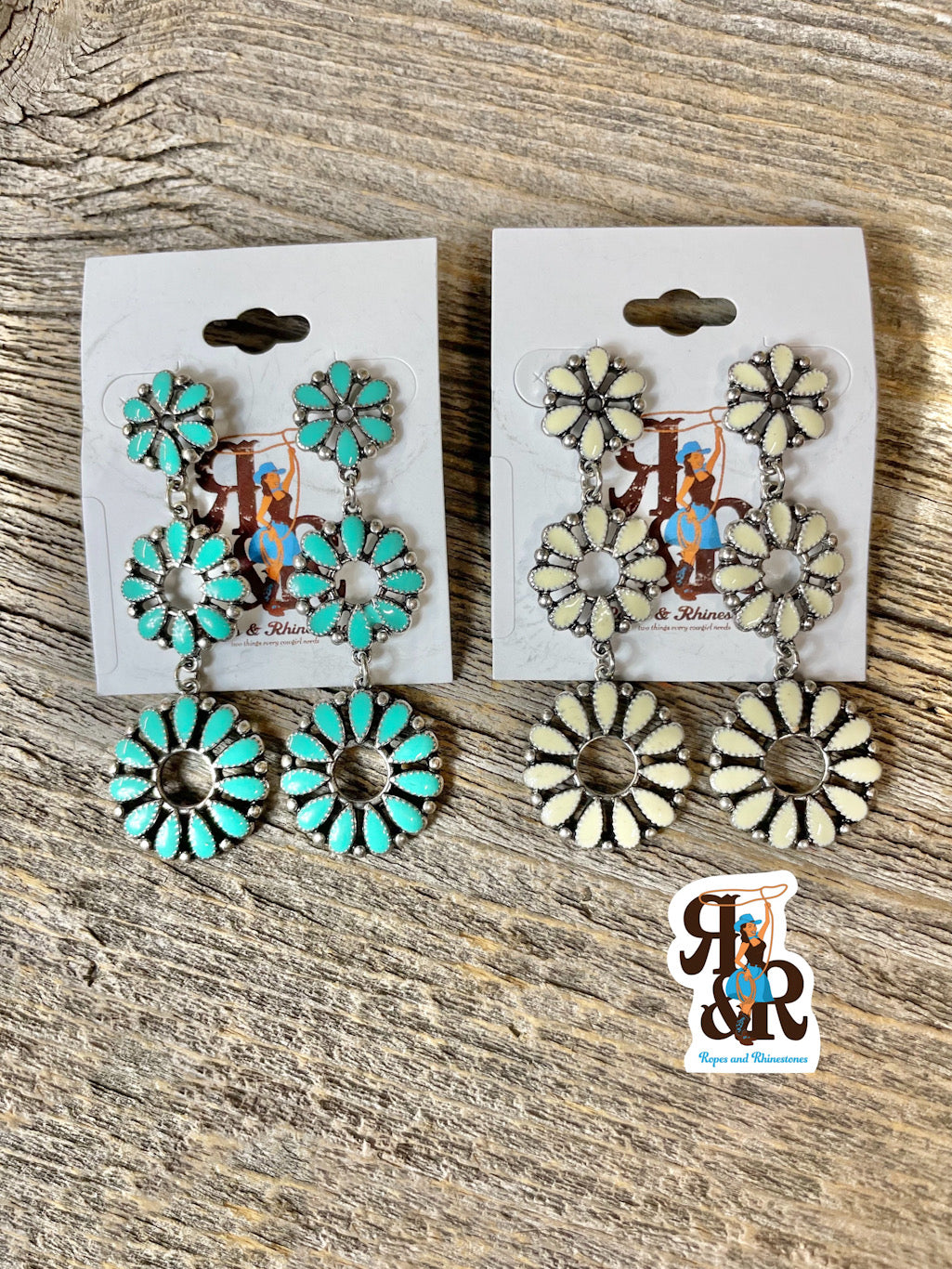 Triple Circle Enamel Earrings