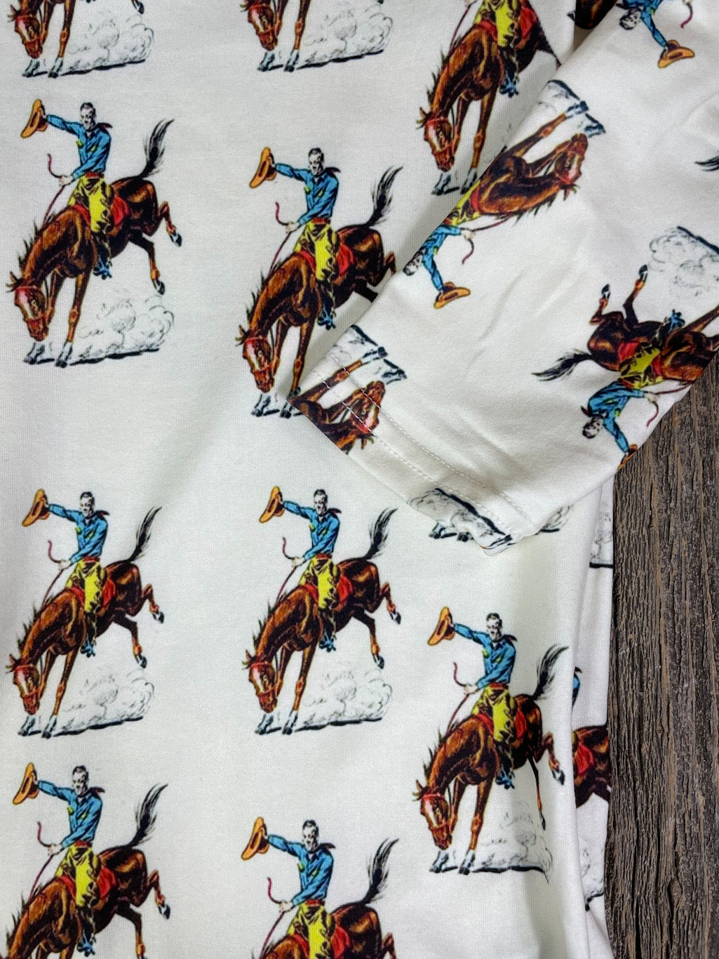 Vintage Bucking Bronc Baby Gown