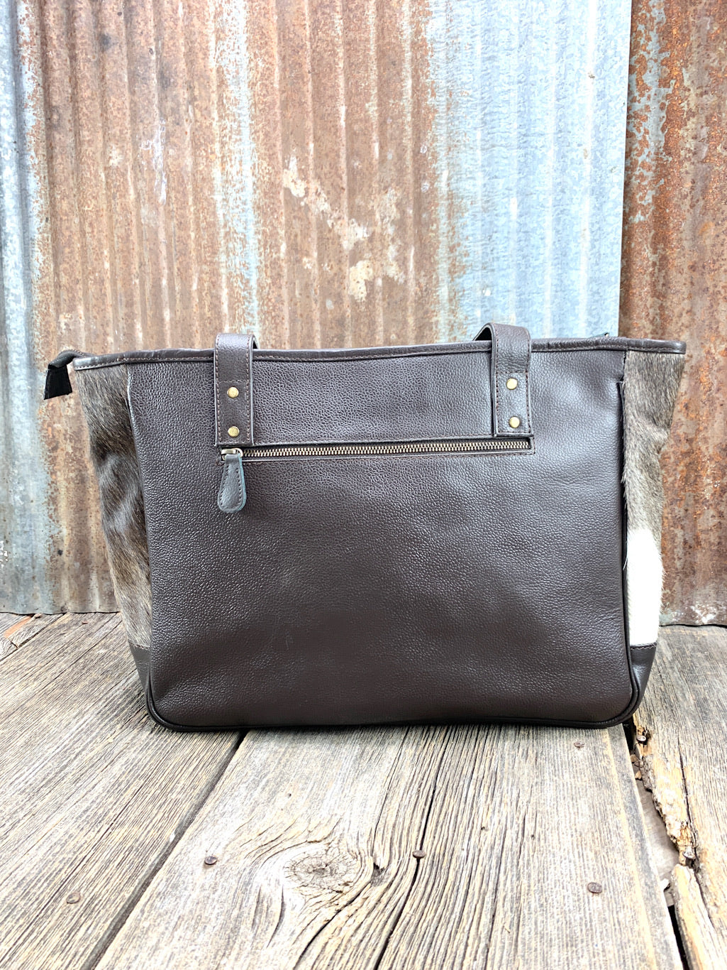 Cowhide Calamity Tote Bag