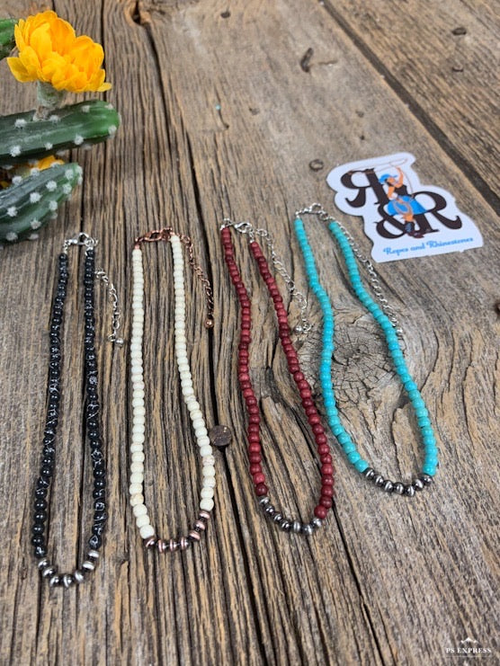 Stone Choker With Navajo Pearl Middle