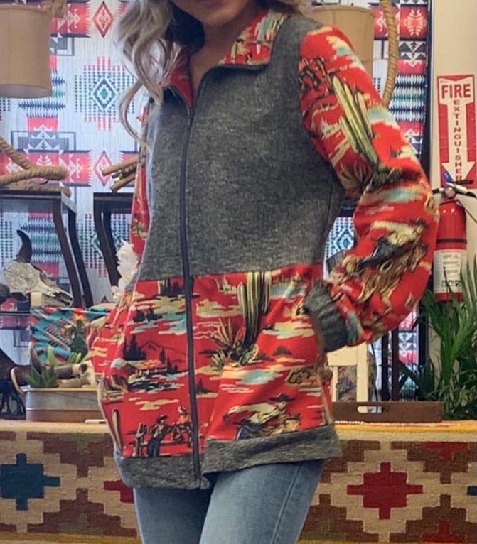 Red Cowboy Zip Jacket