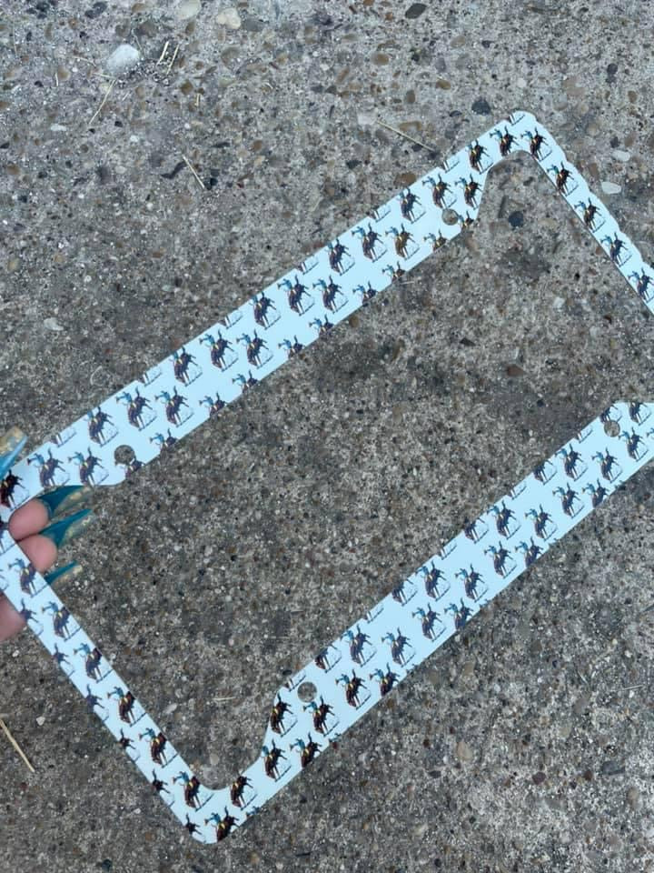 Western License Plate Frame