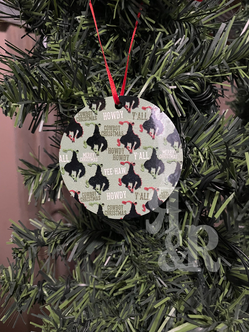 Western Print Christmas Tree Ornament