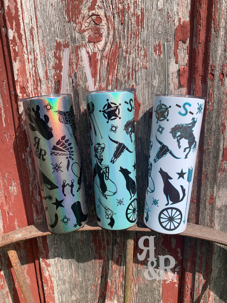Cowgirl Constellation Skinny Tumbler