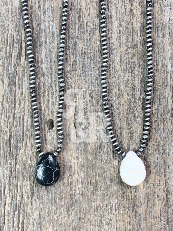 Tear Drop Faux Navajo Pearl Choker