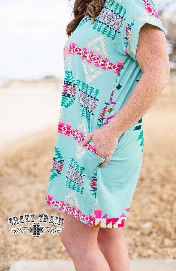 Crazy Train Pink Aztec Dress Crazy Train Pink Aztec Dress